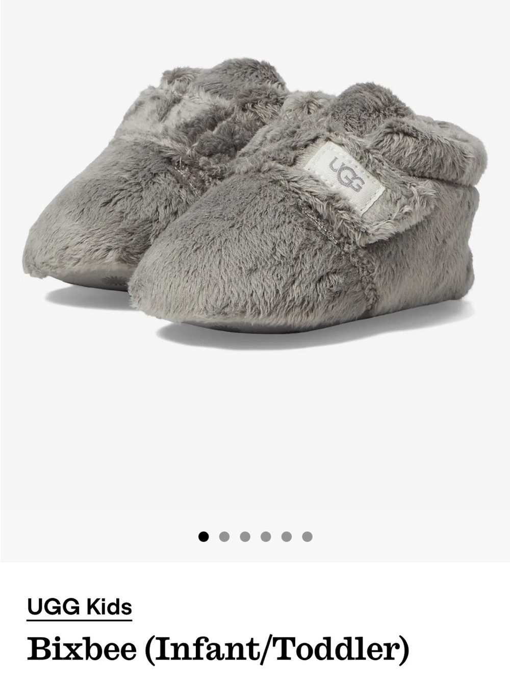 UGG Kids Gray Faux Fur Slipper Booties